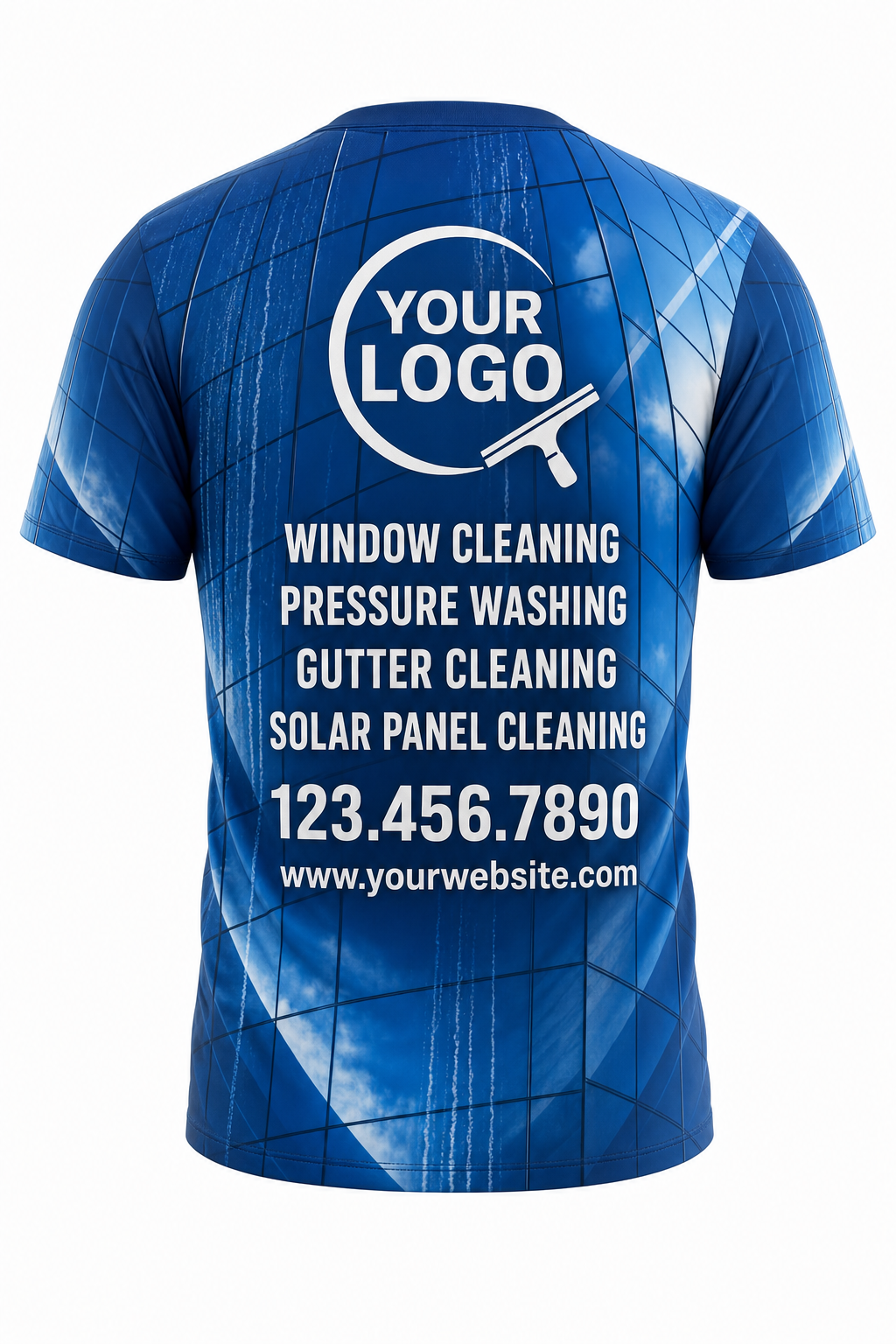 Skyline Reflection custom window cleaning crew uniform t-shirt — back (tee-back)