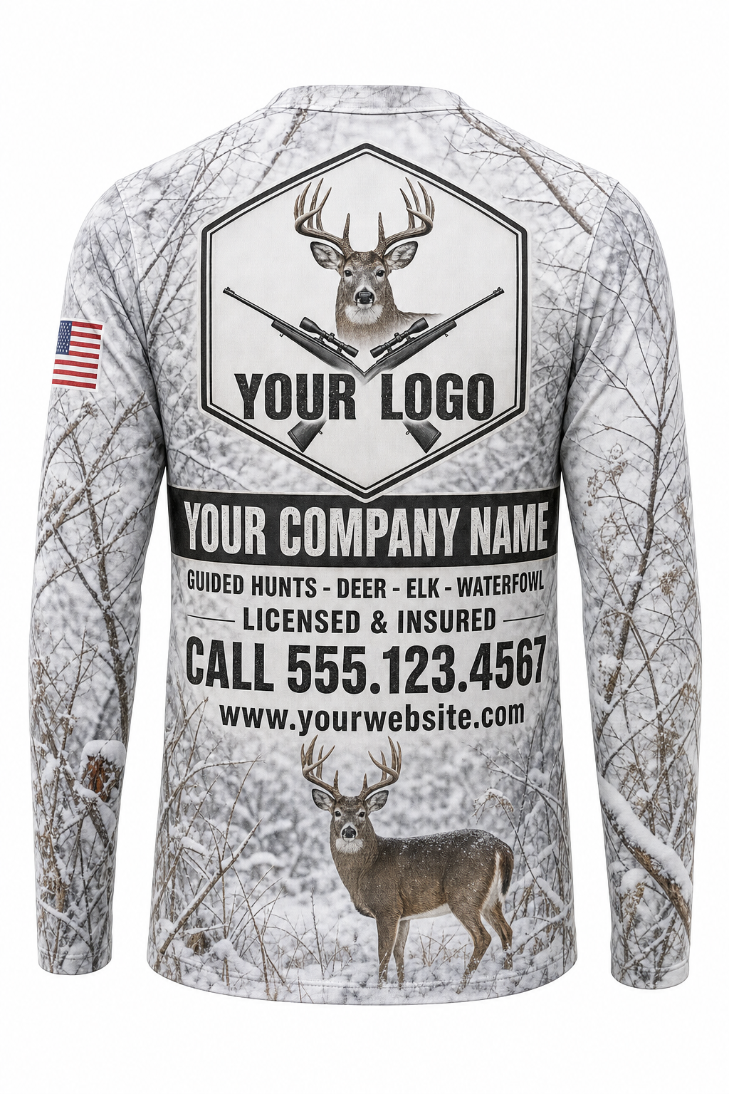 Snow Late Season Buck Custom Hunting Team Uniform - custom crew uniform