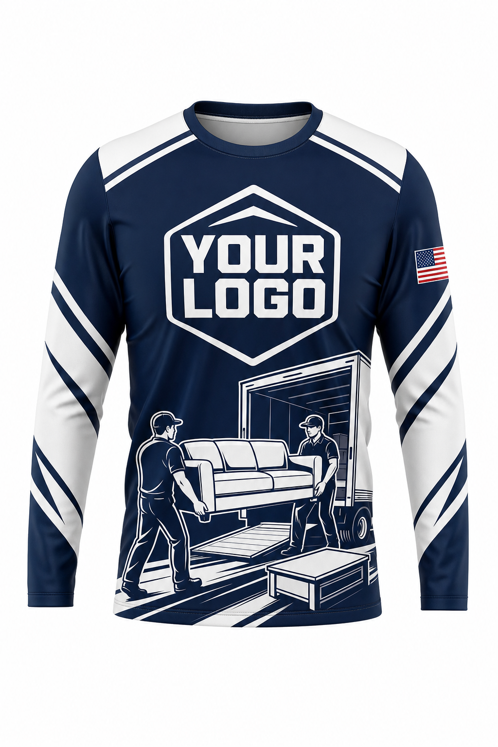 Furniture Move custom moving & junk removal crew uniform Long Sleeve — front