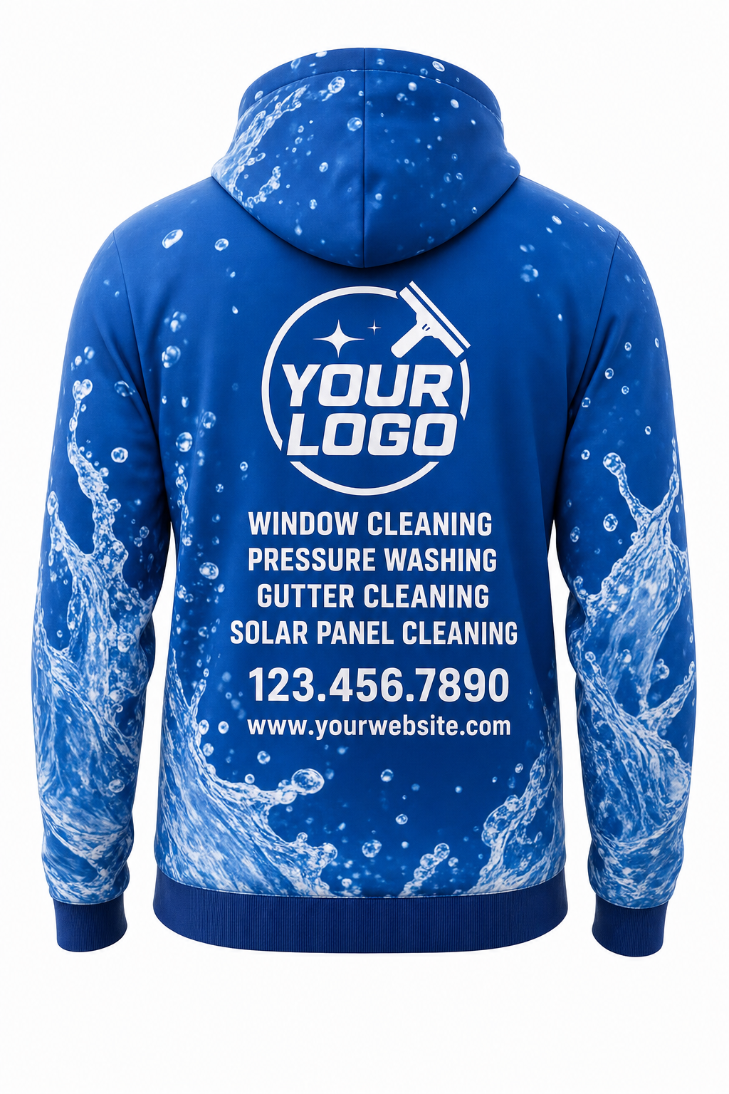 Splash Dynamic custom window cleaning crew uniform hoodie — back (hoodie-back)