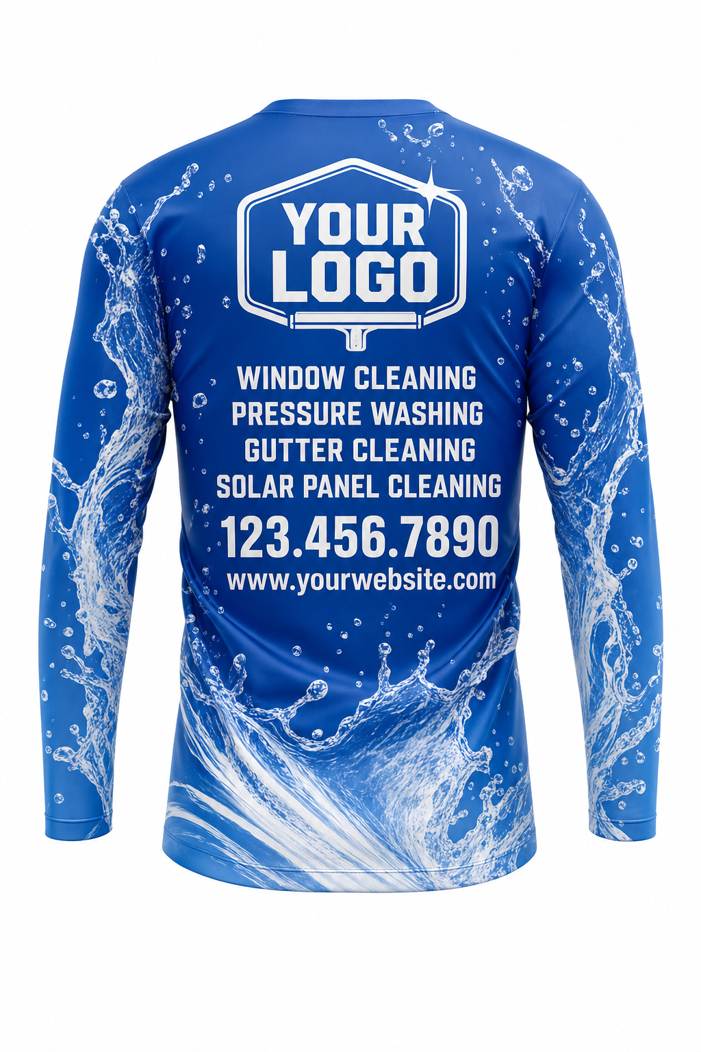 Splash Dynamic custom window cleaning crew uniform long-sleeve shirt — back (longsleeve-back)