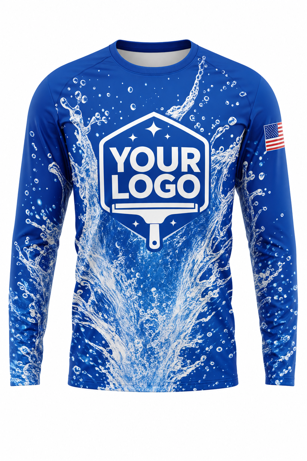 Splash Dynamic custom window cleaning crew uniform long-sleeve shirt — front (longsleeve-front)