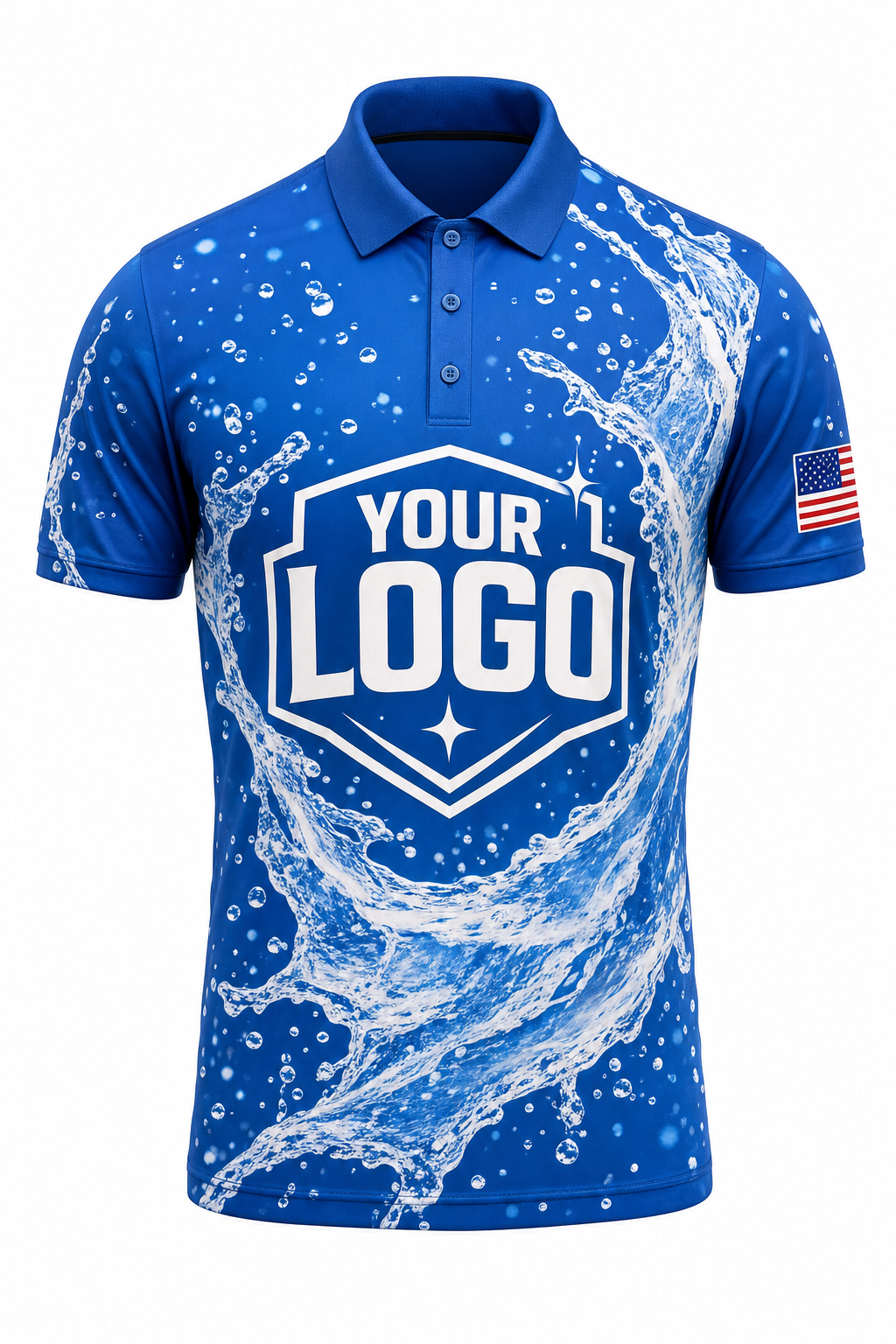 Splash Dynamic custom window cleaning crew uniform polo shirt — front (polo-front)