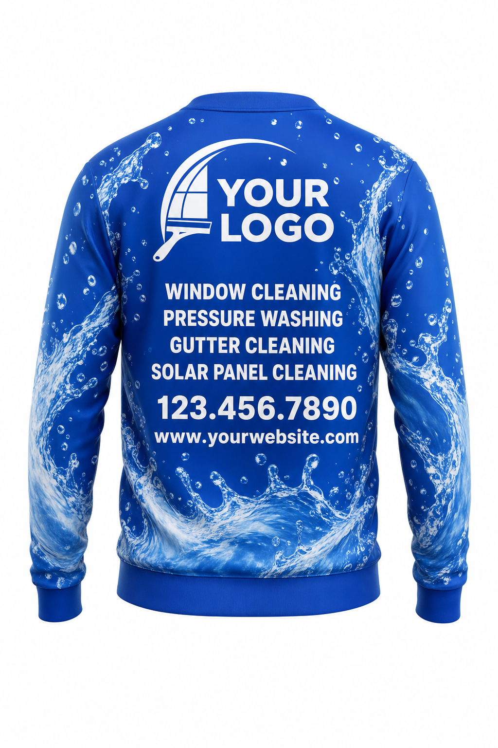Splash Dynamic custom window cleaning crew uniform sweatshirt — back (sweatshirt-back)