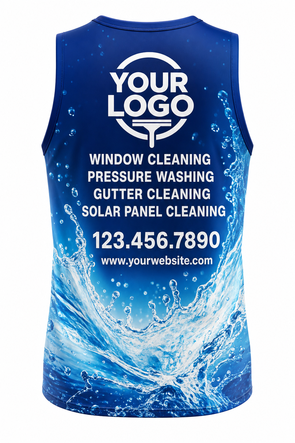 Splash Dynamic custom window cleaning crew uniform Tank Top — back