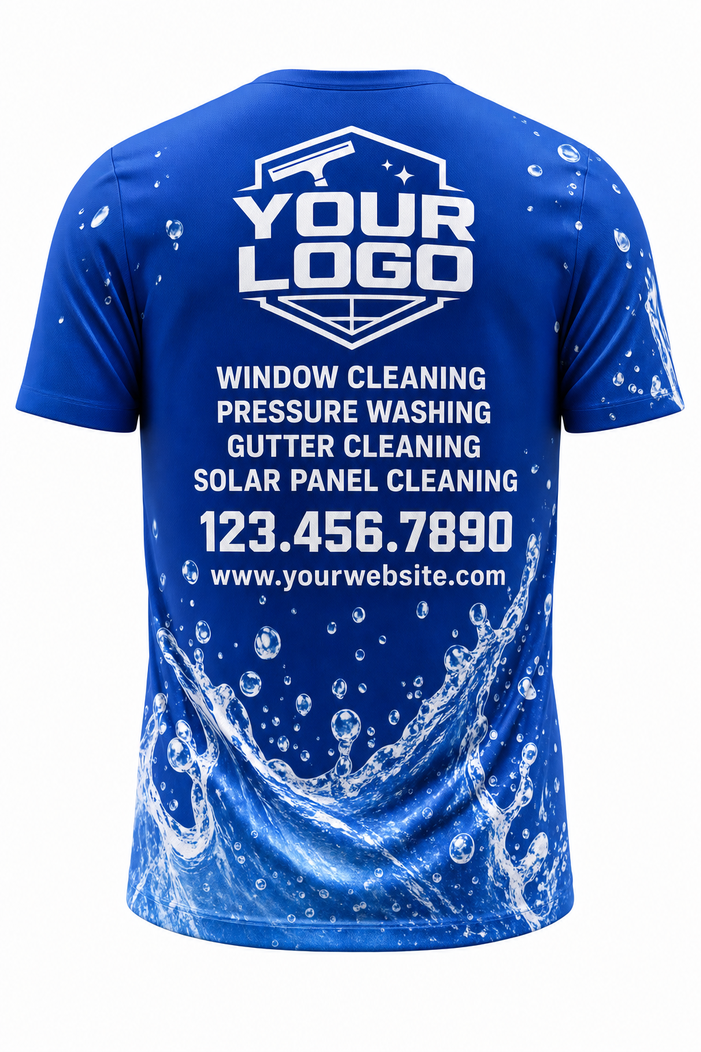 Splash Dynamic custom window cleaning crew uniform t-shirt — back (tee-back)
