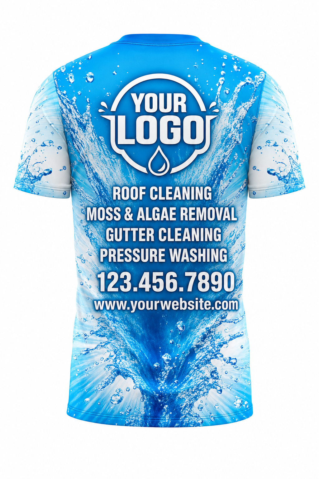 Splash Burst custom roof cleaning & pressure washing crew uniform T-Shirt — back