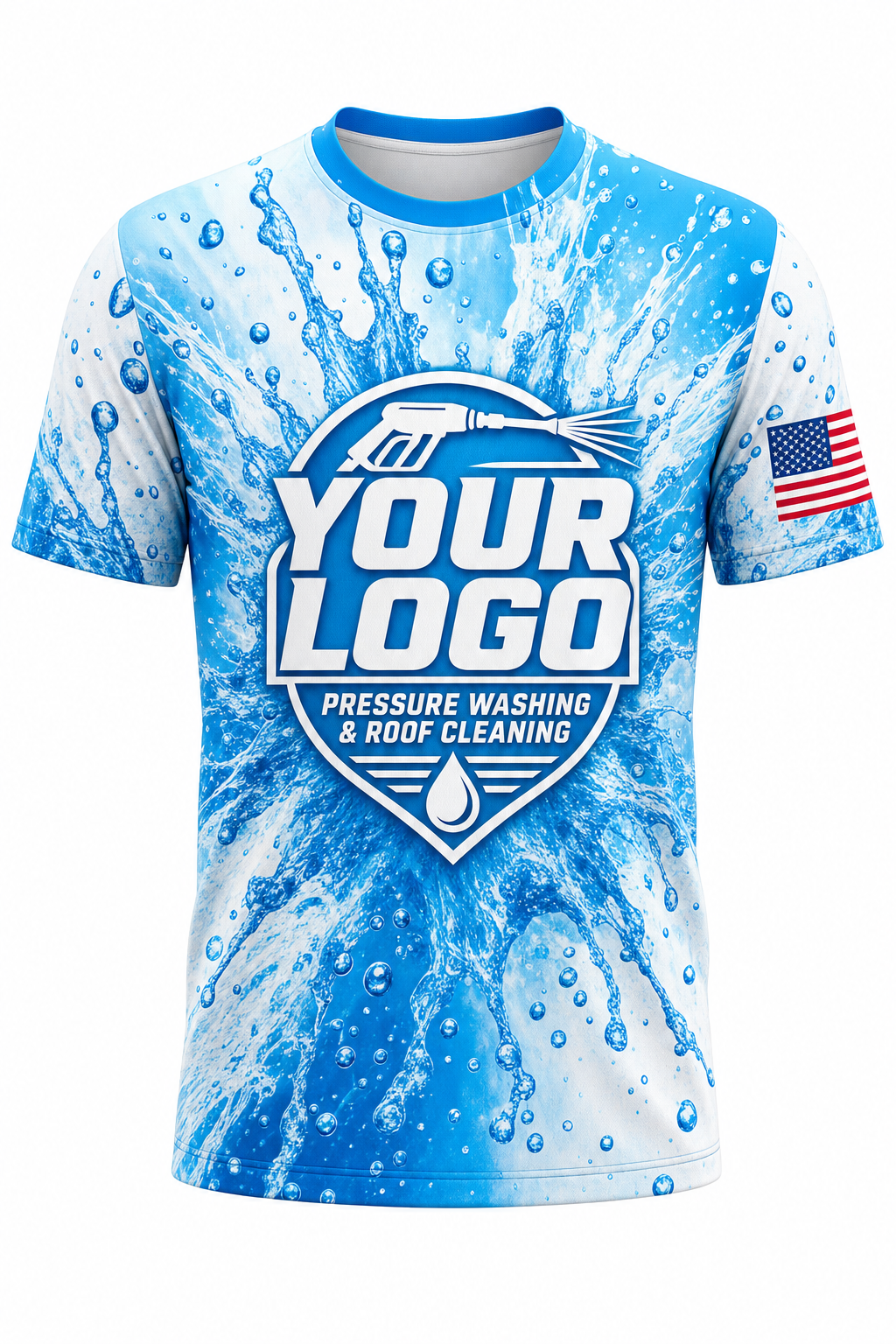 Splash Burst custom roof cleaning & pressure washing crew uniform T-Shirt — front