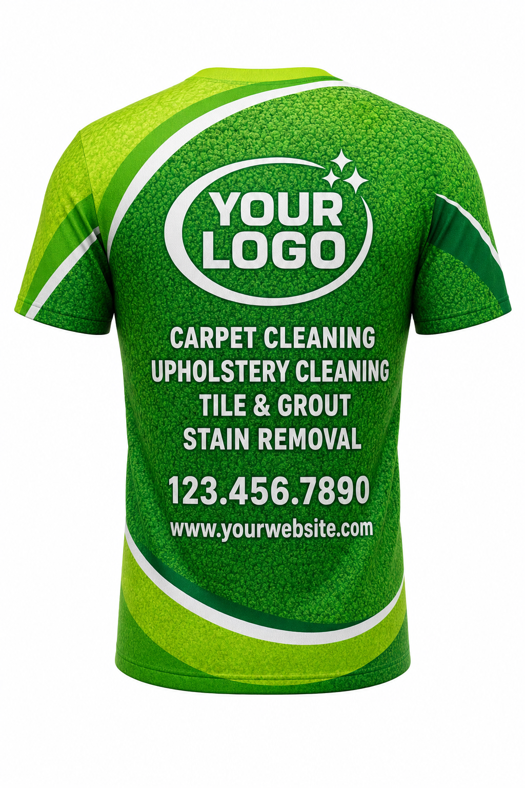 Spring Fiber custom carpet cleaning crew uniform t-shirt — back (tee-back)