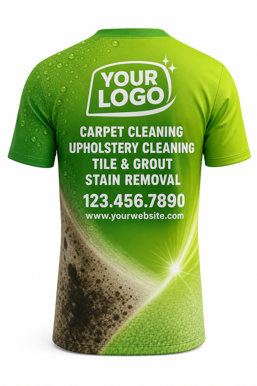Spring Stain-Lift custom carpet cleaning crew uniform t-shirt — back (tee-back)