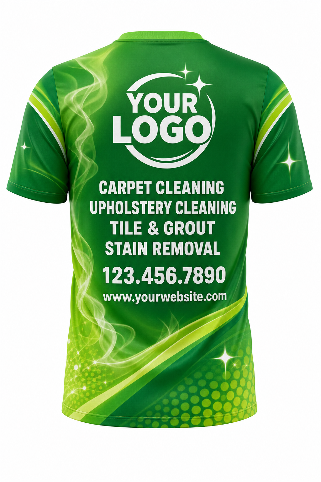 Spring Steam custom carpet cleaning crew uniform t-shirt — back (tee-back)