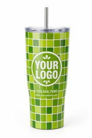 Spring Tile & Grout custom carpet cleaning crew uniform Tumbler — front