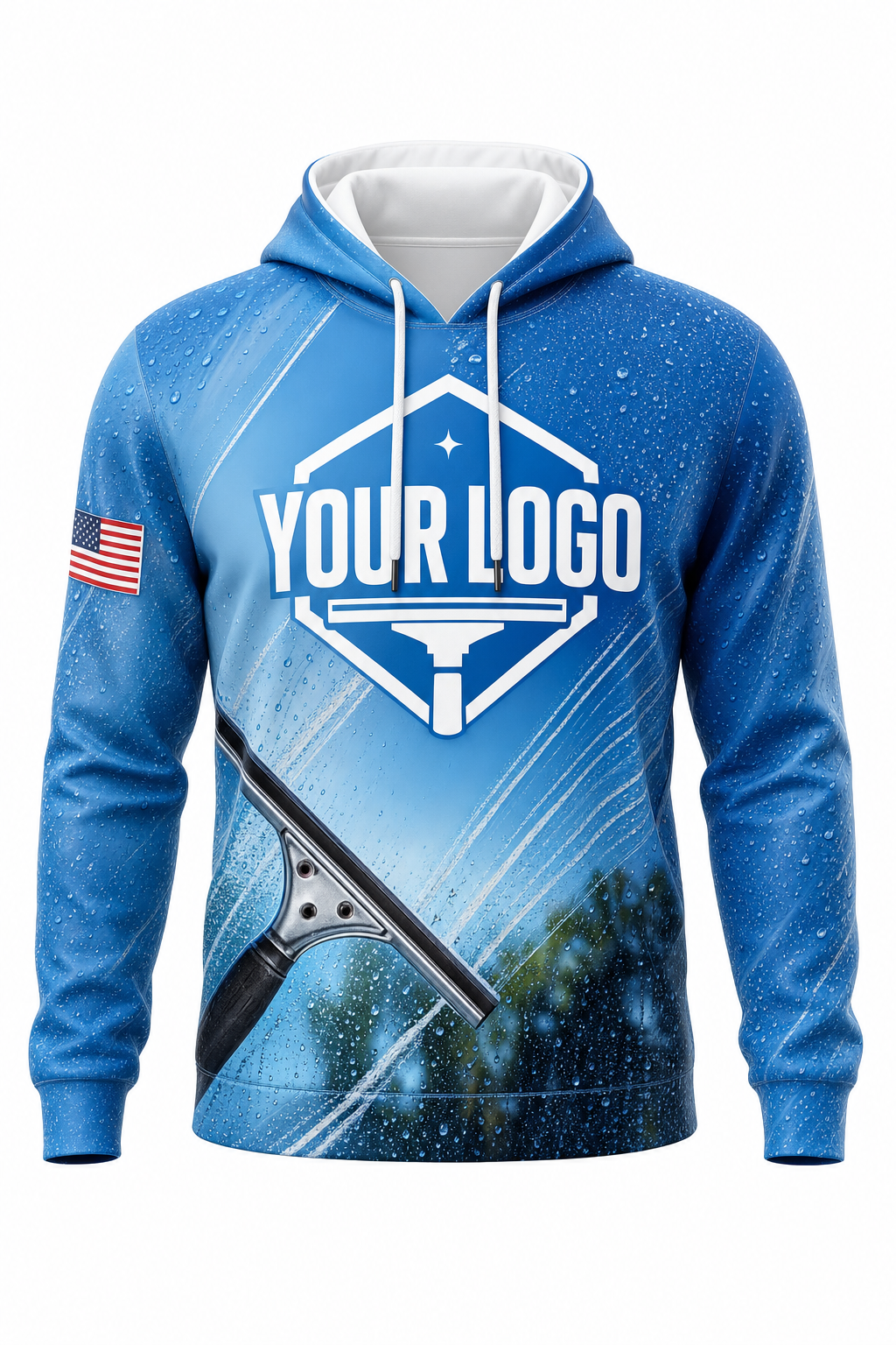 Squeegee Streaks custom window cleaning crew uniform hoodie — front (hoodie-front)