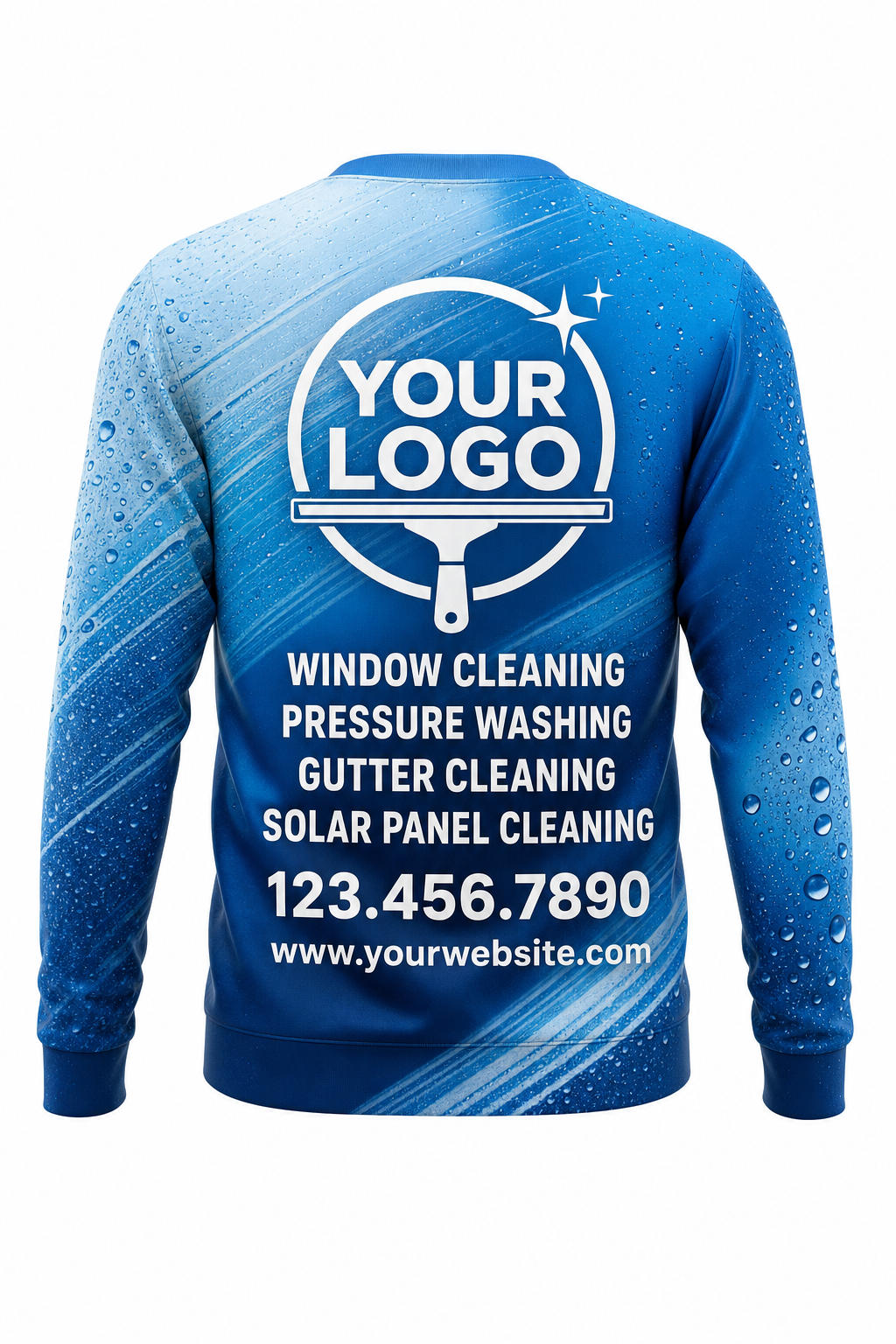 Squeegee Streaks custom window cleaning crew uniform sweatshirt — back (sweatshirt-back)