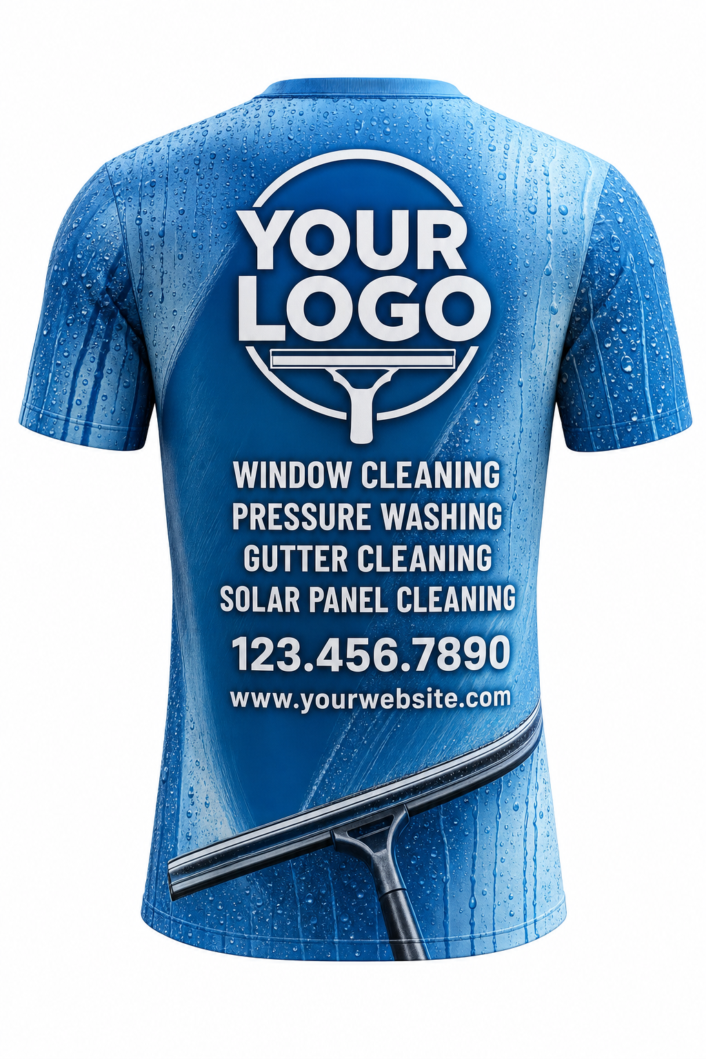 Squeegee Streaks custom window cleaning crew uniform t-shirt — back (tee-back)
