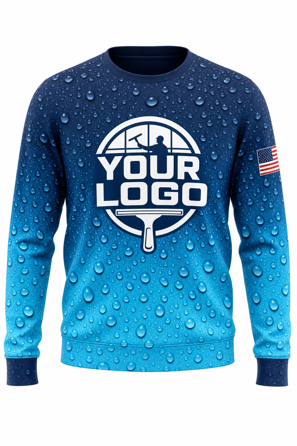 Droplet Fade custom window cleaning crew uniform sweatshirt — front (sweatshirt-front)