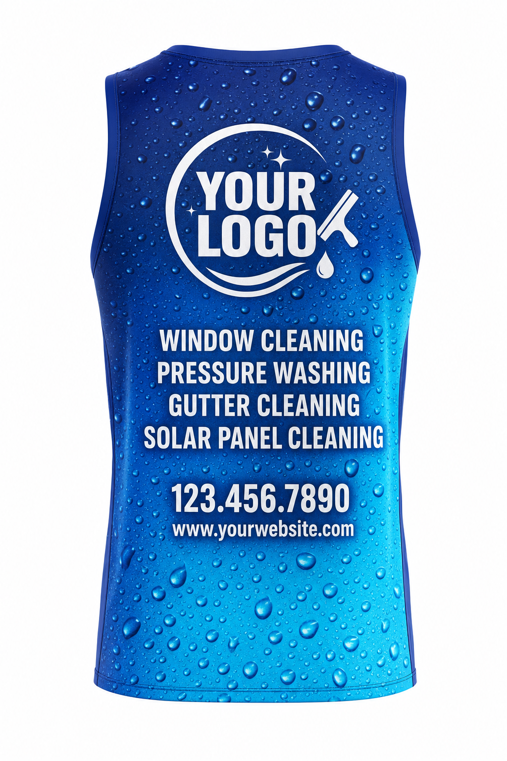 Droplet Fade custom window cleaning crew uniform Tank Top — back