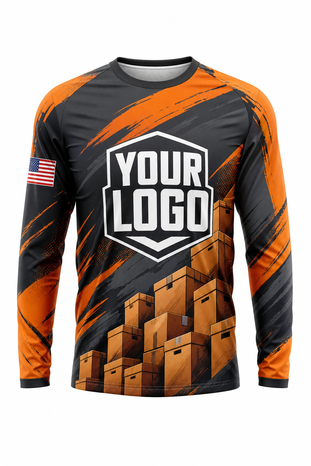 Stacked Boxes custom moving & junk removal crew uniform Long Sleeve — front