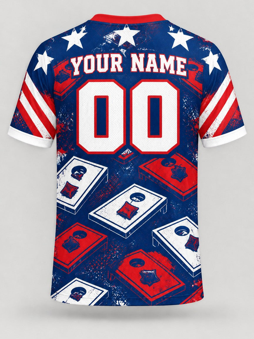 Stars and Boards custom cornhole team jersey, back