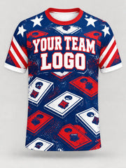 Stars and Boards custom cornhole team jersey, front