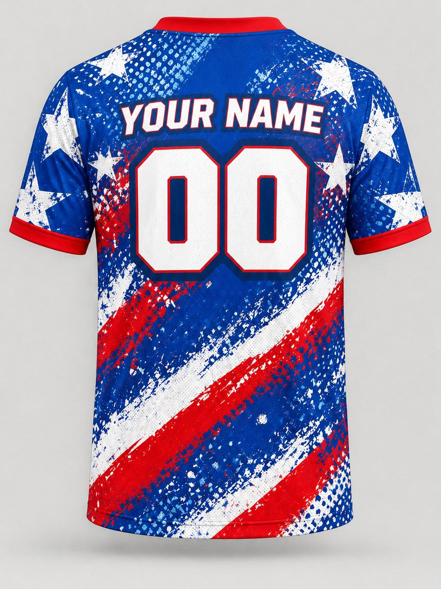 Stars and Splatter custom cornhole team jersey, back