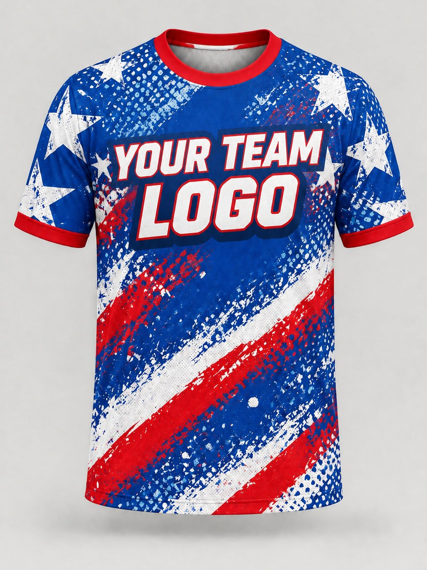 Stars and Splatter custom cornhole team jersey, front