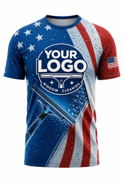 Stars & Stripes custom window cleaning crew uniform t-shirt — front (tee-front)