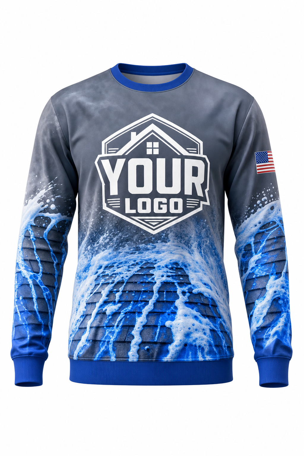 Steel Soft-Wash custom roof cleaning crew uniform sweatshirt — front (sweatshirt-front)