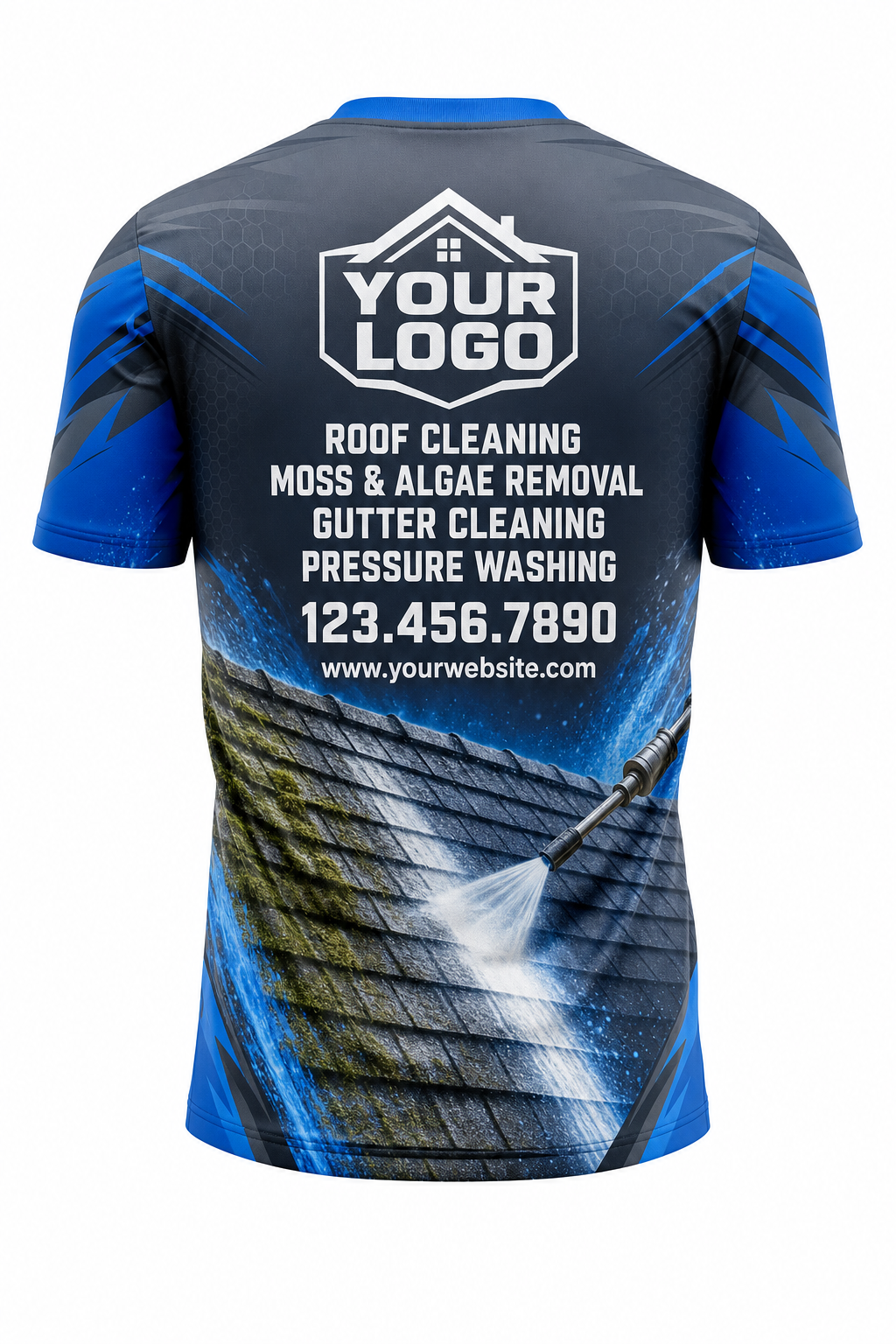 Steel Spray Jet custom roof cleaning crew uniform t-shirt — back (tee-back)
