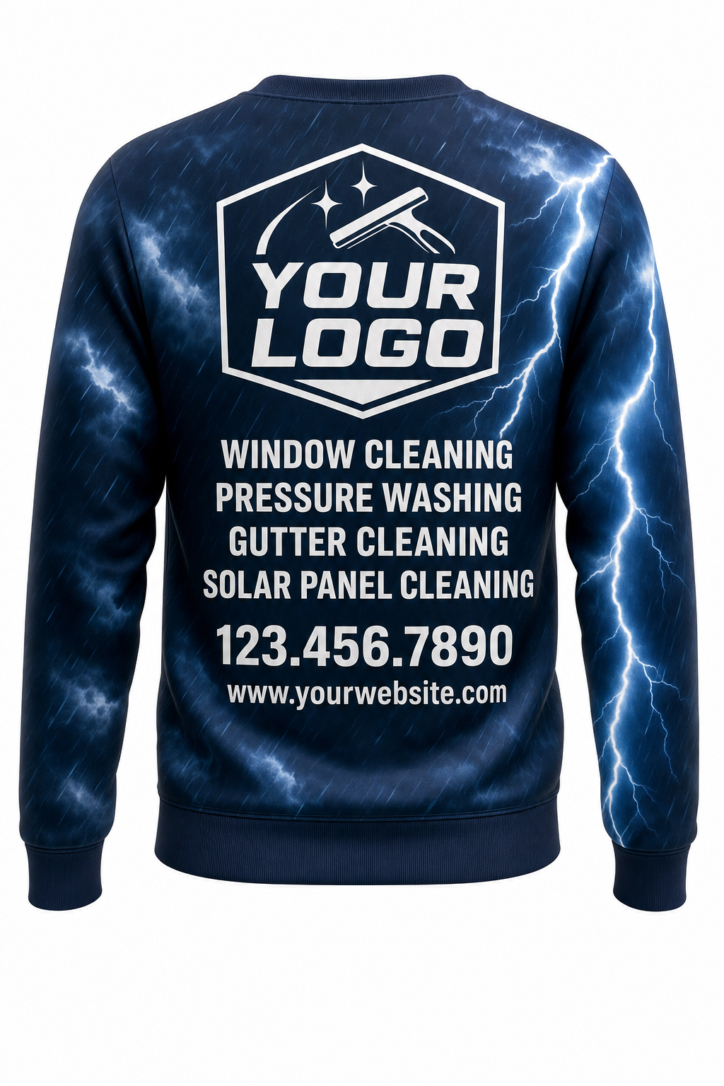 Storm Surge custom window cleaning crew uniform sweatshirt — back (sweatshirt-back)