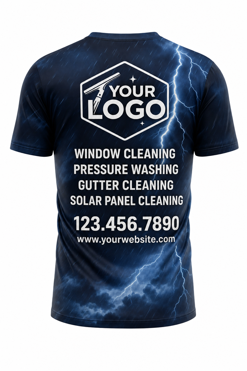 Storm Surge custom window cleaning crew uniform t-shirt — back (tee-back)