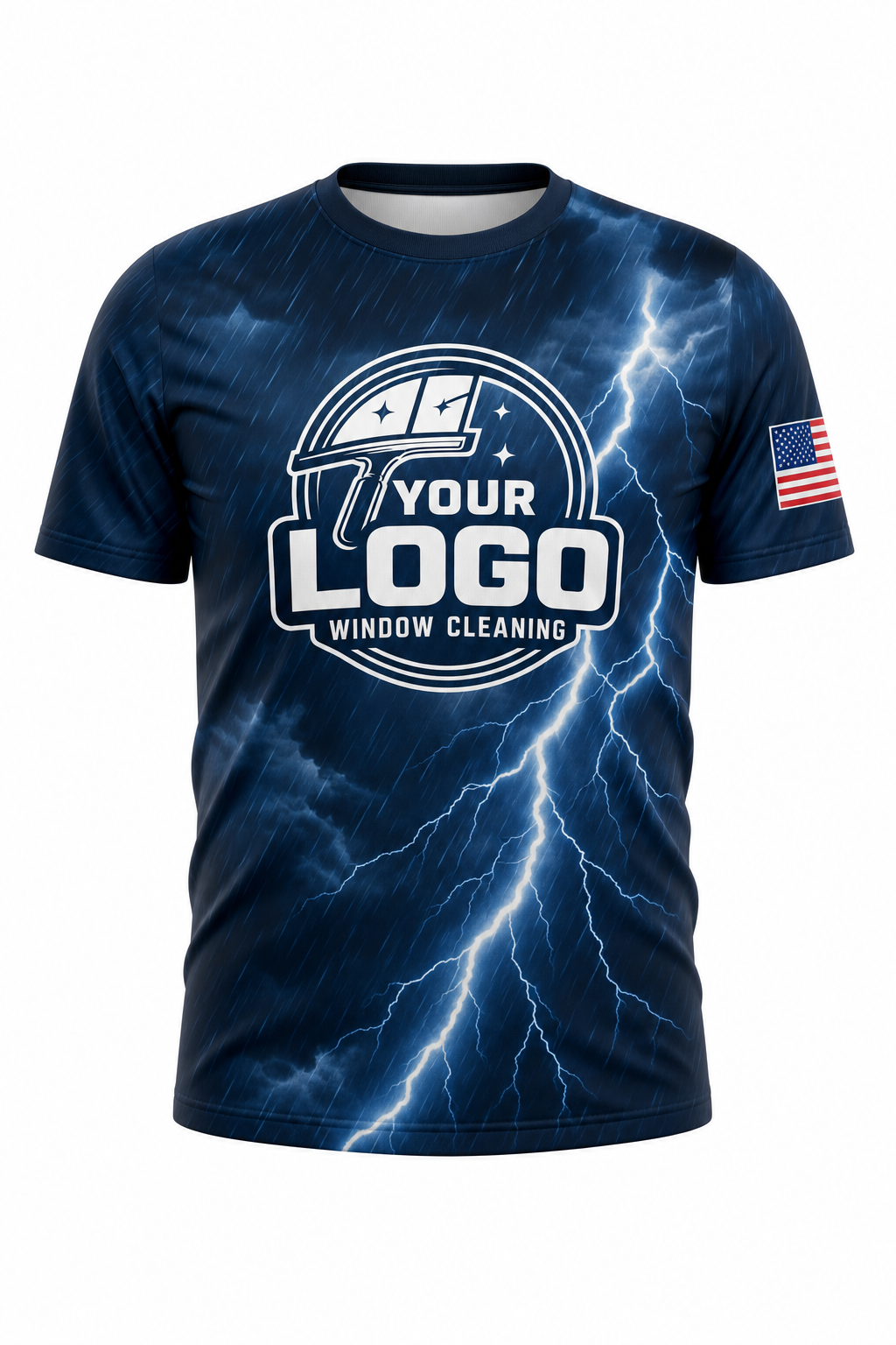 Storm Surge custom window cleaning crew uniform t-shirt — front (tee-front)