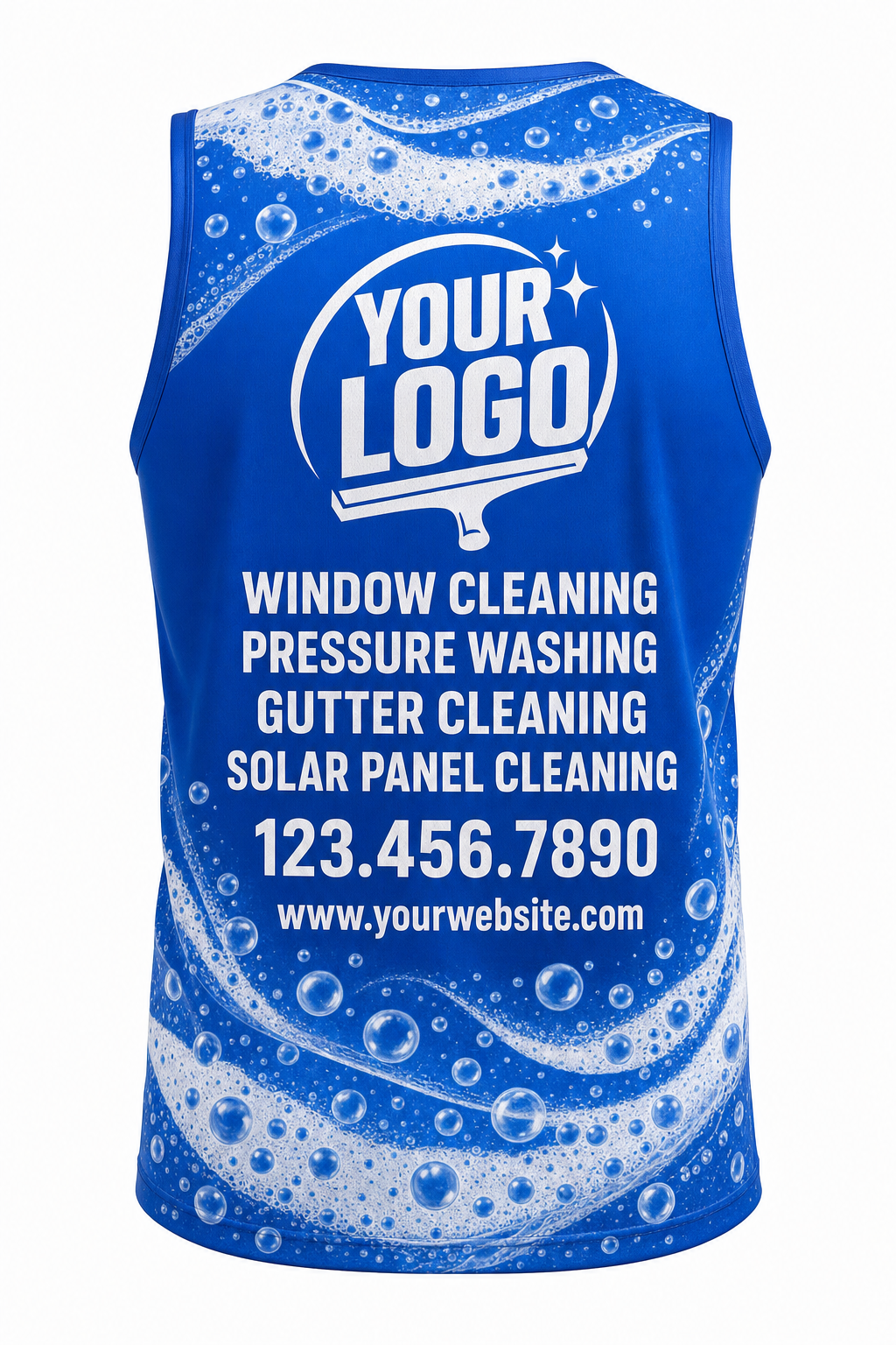 Bubble Wave custom window cleaning crew uniform Tank Top — back