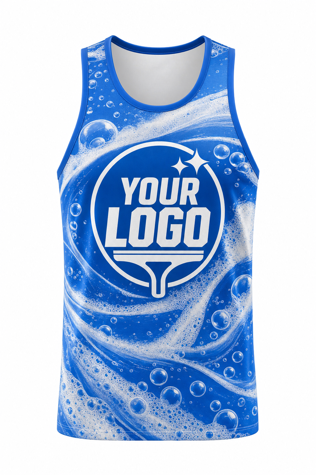 Bubble Wave custom window cleaning crew uniform Tank Top — front