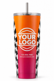 Sunset Checker custom pedicab crew uniform Tumbler — front