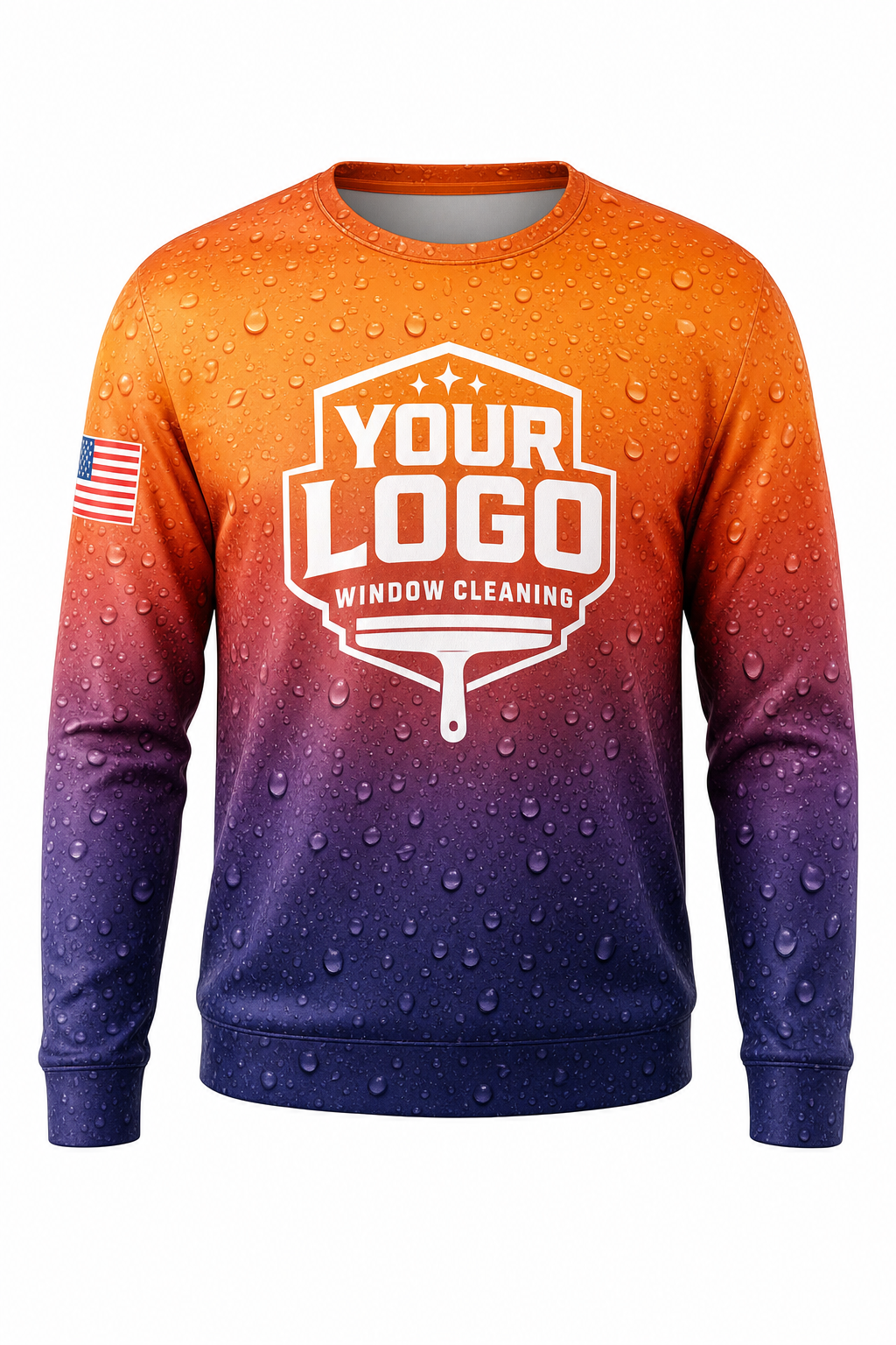 Sunset Wash custom window cleaning crew uniform sweatshirt — front (sweatshirt-front)