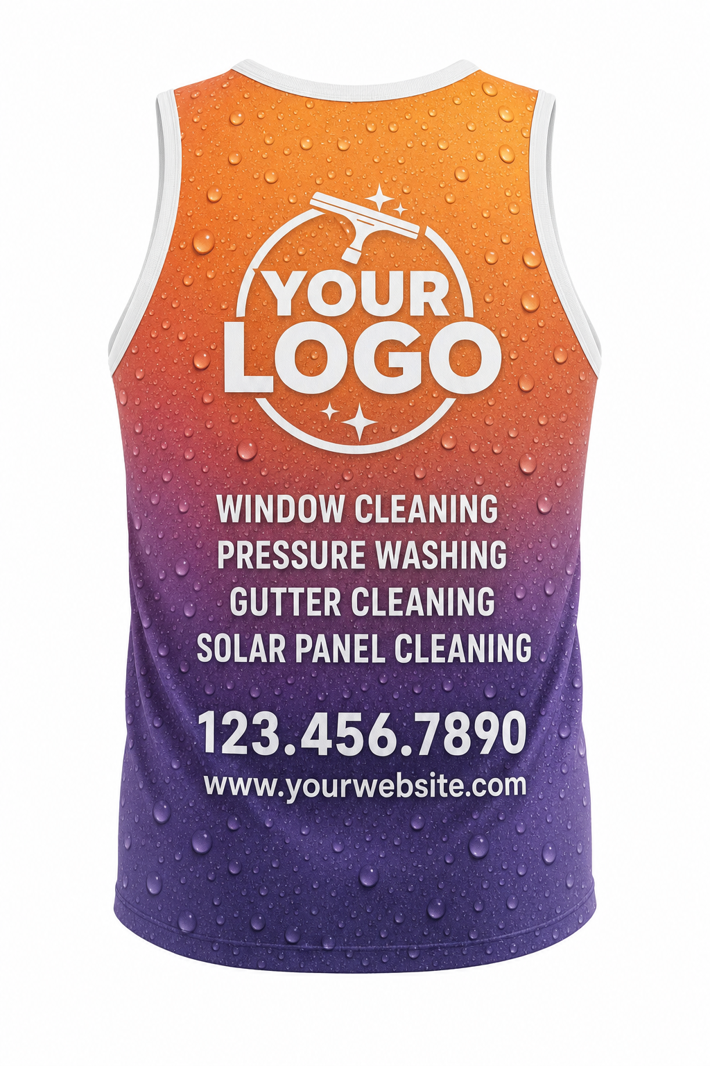 Sunset Wash custom window cleaning crew uniform Tank Top — back