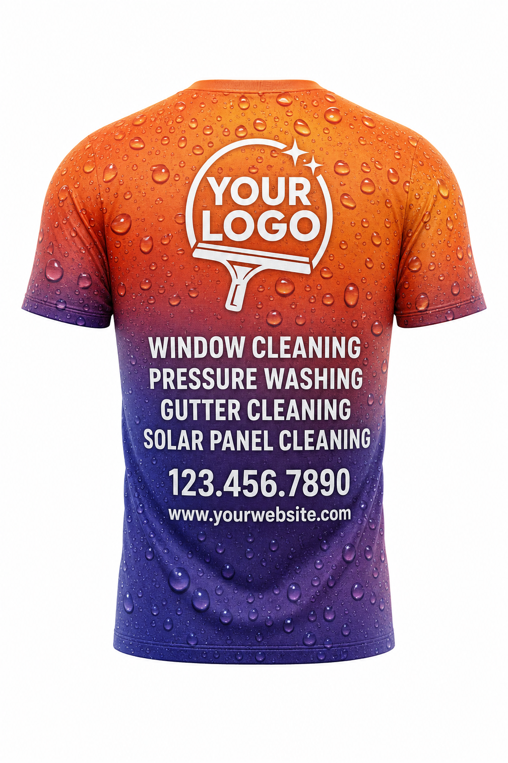 Sunset Wash custom window cleaning crew uniform t-shirt — back (tee-back)