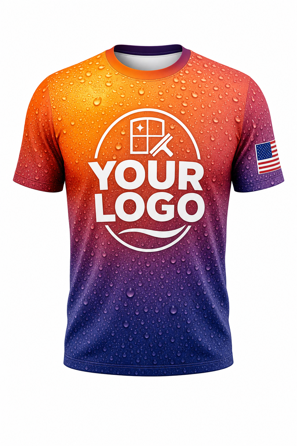 Sunset Wash custom window cleaning crew uniform t-shirt — front (tee-front)
