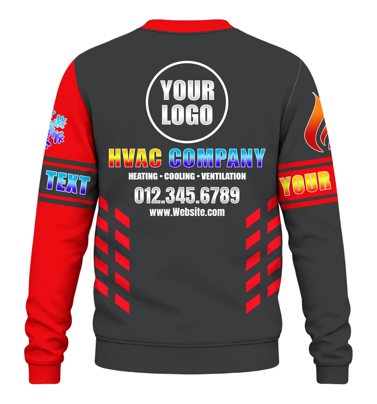 HVAC Technician custom HVAC long sleeve shirt – red – back