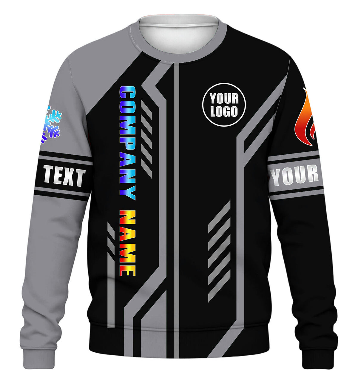 Precision Stripe custom HVAC long sleeve shirt – gray – front