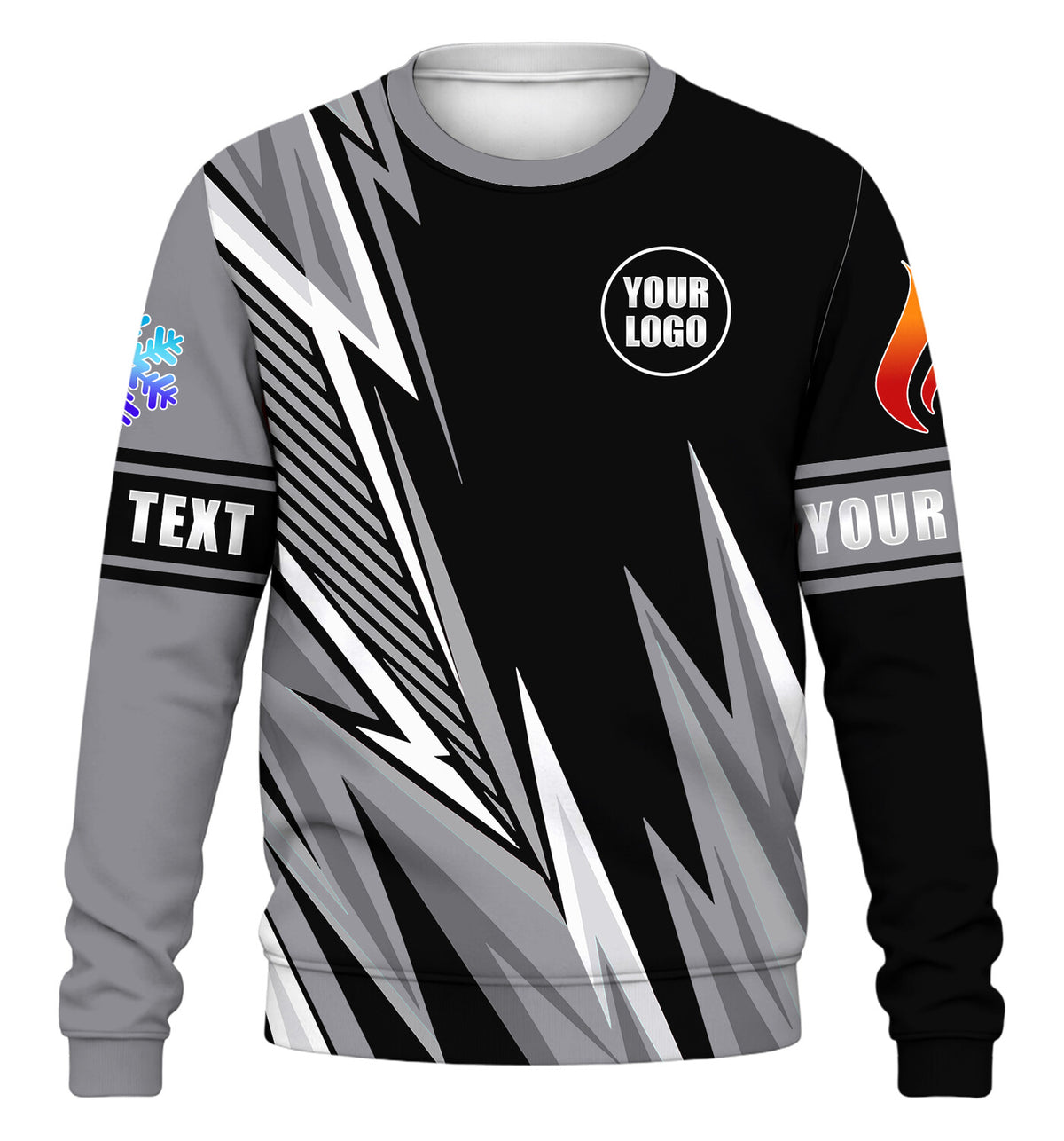 Lightning custom HVAC long sleeve shirt – gray – front