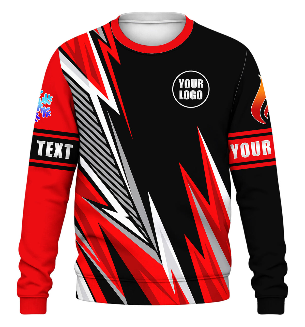 Lightning custom HVAC long sleeve shirt – red – front