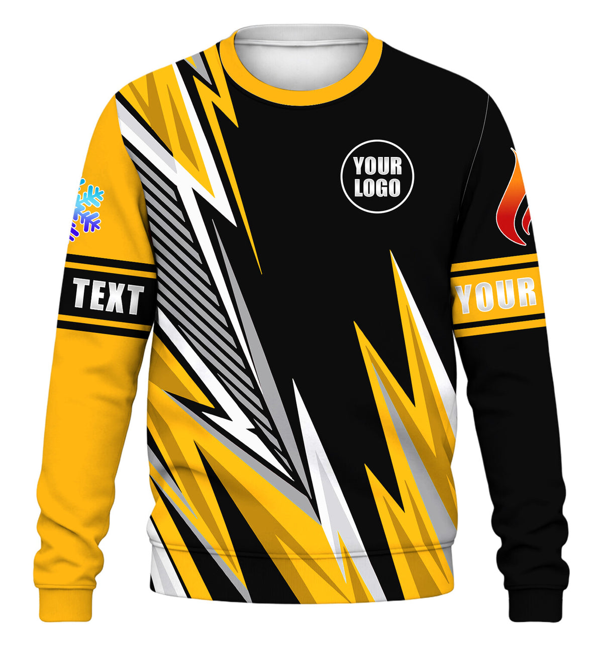 Lightning custom HVAC long sleeve shirt – yellow – front
