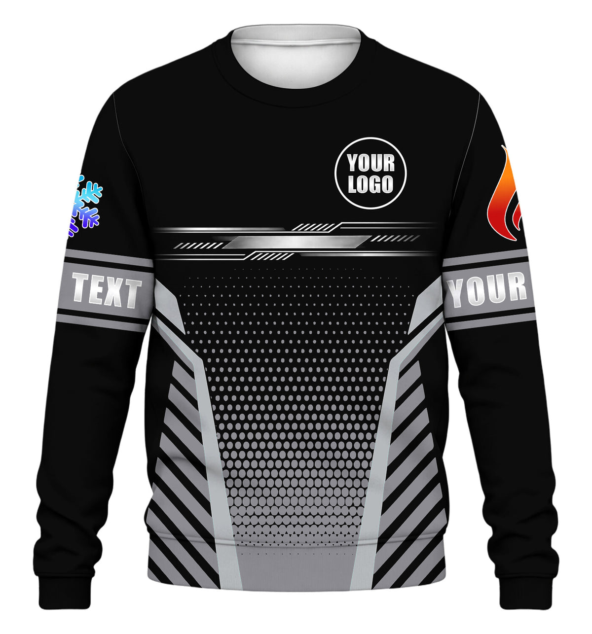 Hex Grid custom HVAC long sleeve shirt – gray – front