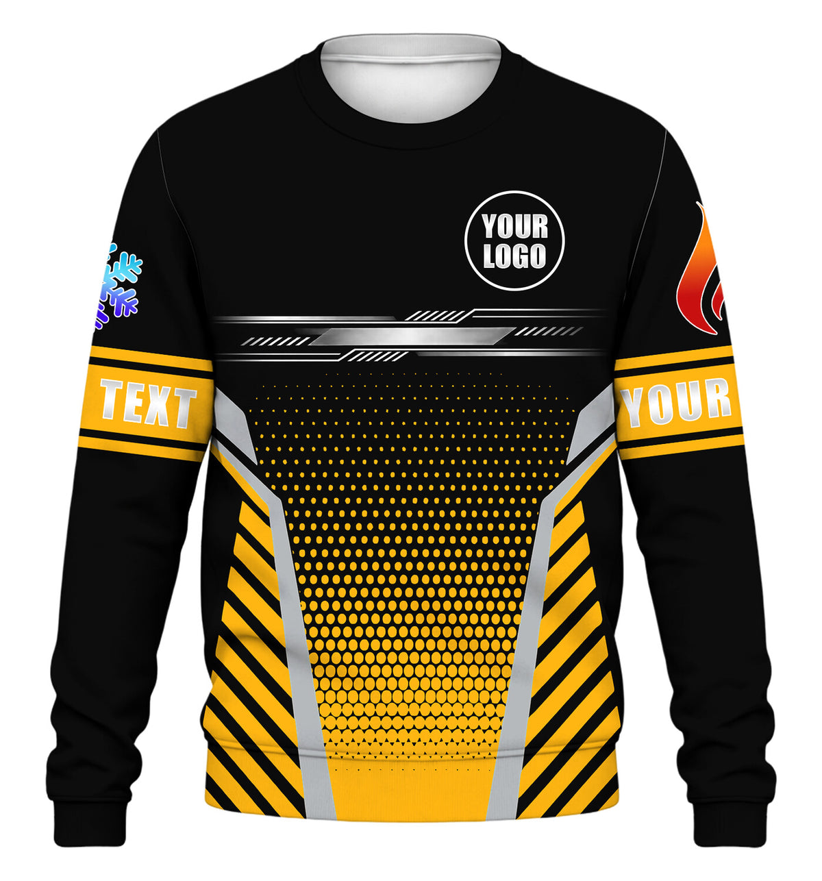 Hex Grid custom HVAC long sleeve shirt – yellow – front