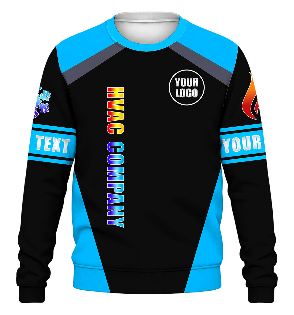 Grumpy Tech custom HVAC long sleeve shirt – blue – front