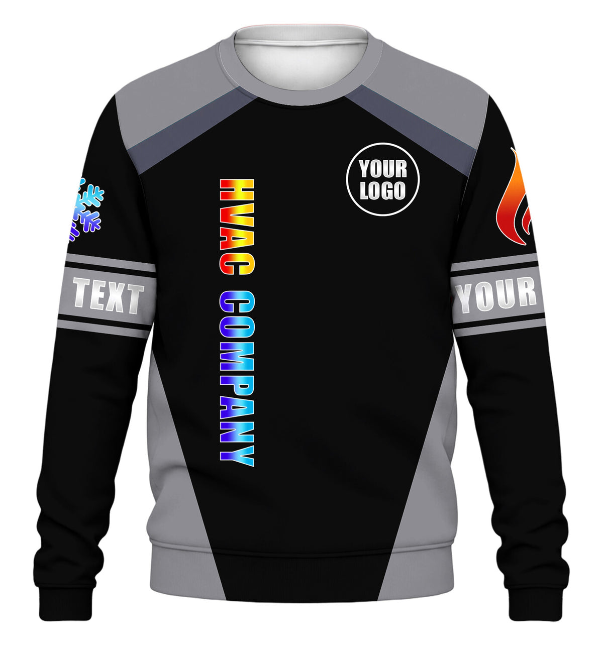 Grumpy Tech custom HVAC long sleeve shirt – gray – front