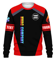 Grumpy Tech custom HVAC long sleeve shirt – red – front