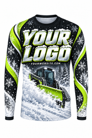 Lime Patrol A custom snow removal crew uniform, long sleeve front view